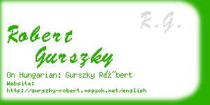 robert gurszky business card